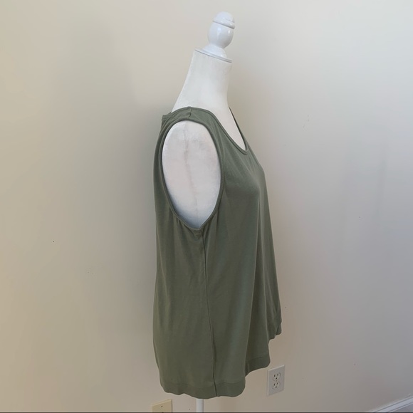 CJ Banks Sage Green Cross Sleeveless Tank Top - Picture 4 of 7